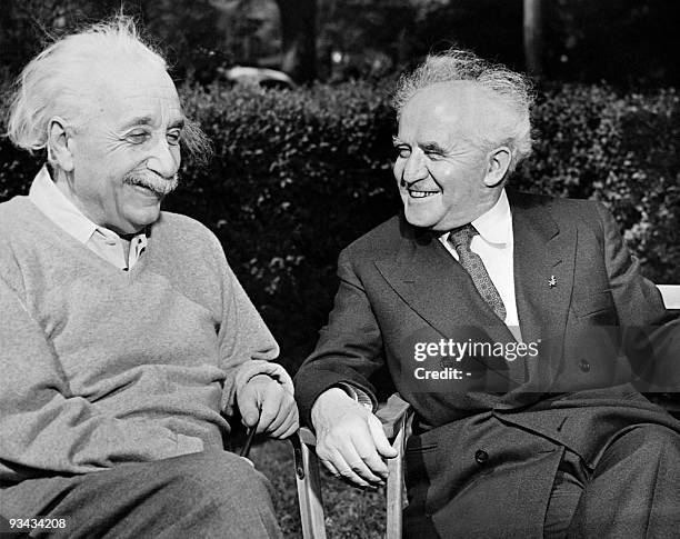 Israeli Prime Minister, David Ben Gourion visits Albert Einstein, at Princeton University on 1951.The Physicist Albert Einstein, author of theory of...