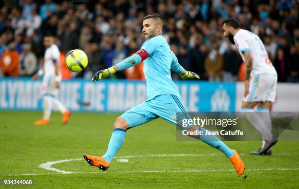 Goalkeeper of Lyon Anthony Lopes during the French Ligue 1 match between Olympique de Marseille OM and Olympique Lyonnais OL at Stade Velodrome on...