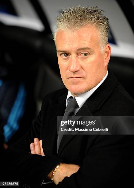 Didier Deschamps of Olympique de Marseille in action during the UEFA Champions League Group C match between AC Milan and Olympique de Marseille on...