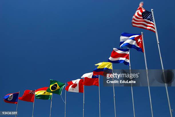 flags of the americas - national flag stock pictures, royalty-free photos & images