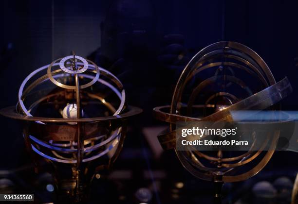 Astrolabe is exhibited at the 'Cosmos' exhibition at the National Library of Spain on March 19, 2018 in Madrid, Spain.