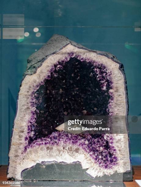 Geode is exhibited at the 'Cosmos' exhibition at the National Library of Spain on March 19, 2018 in Madrid, Spain.