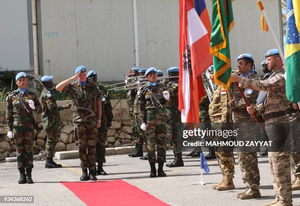 Head of Mission and Force Commander of the United Nations Interim Force in Lebanon , Major General Michael Beary of Ireland, attends the UNIFLIS's...
