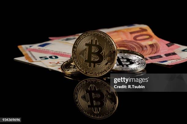 physical version of bitcoin coin digital currency - estonian currency stock pictures, royalty-free photos & images