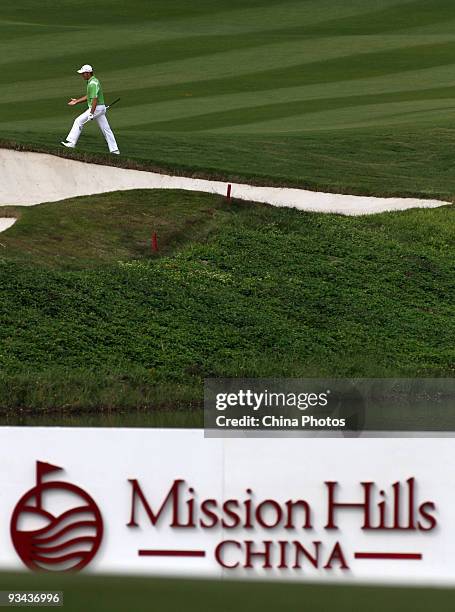 Stuart Appleby of Australia in action during Fourball on the first day of the Omega Mission Hills World Cup on the Olazabal course on November 26,...