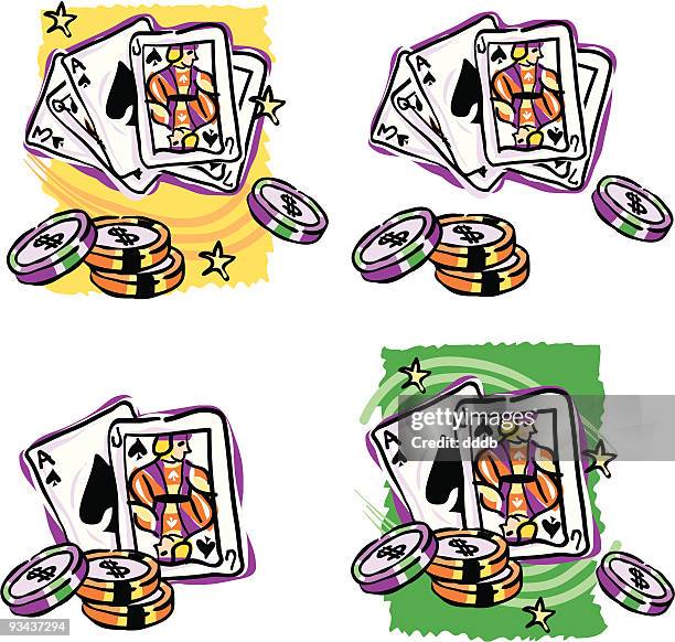 blackjack and poker - blackjack stock illustrations