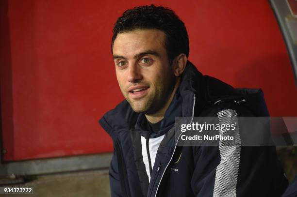 Giuseppe Rossi of Genoa CFC during the Serie A TIM match between SSC Napoli and Genoa CFC at Stadio San Paolo Naples Italy on 18 March 2018.