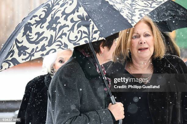 Actress Heide Keller arrives for the memorial service for Siegfried Rauch at St Ulrich Church on March 19, 2018 in Habach near Murnau, Germany....