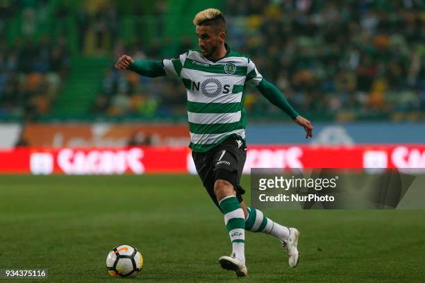 Sporting CP forward Ruben Ribeiro from Portugal during Premier League 2017/18 match between Sporting CP and Rio Ave FC, at Alvalade Stadium in Lisbon...