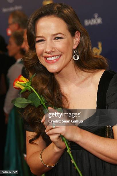 Actress Alexandra Neldel arrives to the Bambi Awards 2009 at the Metropolis Hall at the Filmpark Babelsberg on November 26, 2009 in Potsdam, Germany.