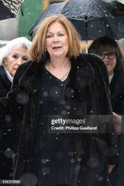 Actress Heide Keller arrives for the memorial service for Siegfried Rauch at St Ulrich Church on March 19, 2018 in Habach near Murnau, Germany....