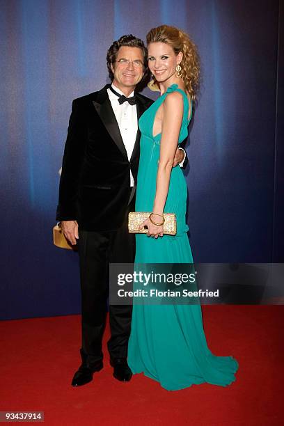 Florian Langenscheidt and Miriam Friedrich arrive for the Bambi Awards 2009 at the Metropolis hall at Filmpark Babelsberg on November 26, 2009 in...