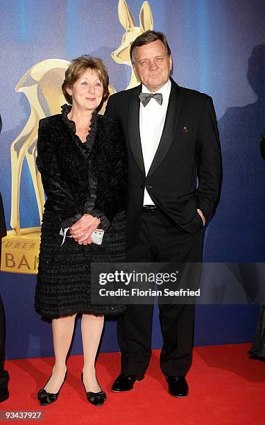 Hartmut Mehdorn and wife Helene arrive for the Bambi Awards 2009 at the Metropolis hall at Filmpark Babelsberg on November 26, 2009 in Potsdam,...