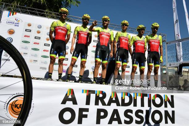 Wilier Triestina-Selle Italia riders pose during Stage 2 of the Le Tour de Langkawi 2018, Gerik-Kota Bharu 208.3 km on March 19, 2018 in Langkawi,...