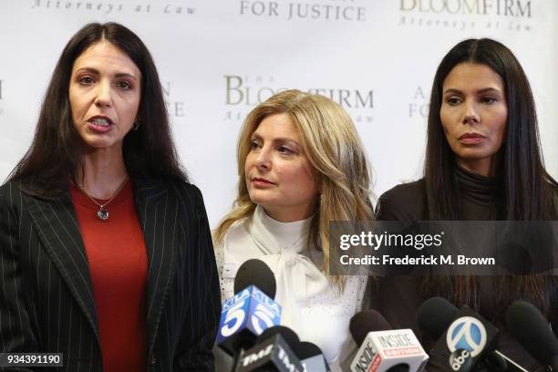 Attorney Lisa Bloom holds a press conference with her clients Faviola Dadis and Regina Simons, who are accusing actor Steven Seagal of sexual...