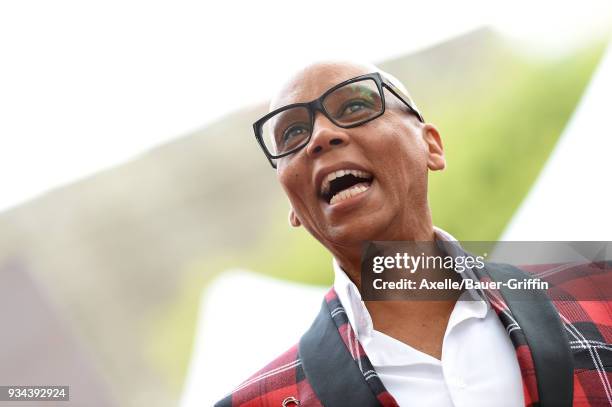 RuPaul is honored with star on the Hollywood Walk of Fame on March 16, 2018 in Hollywood, California.