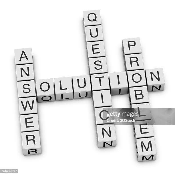 problem and solution crossword - crossword stock pictures, royalty-free photos & images