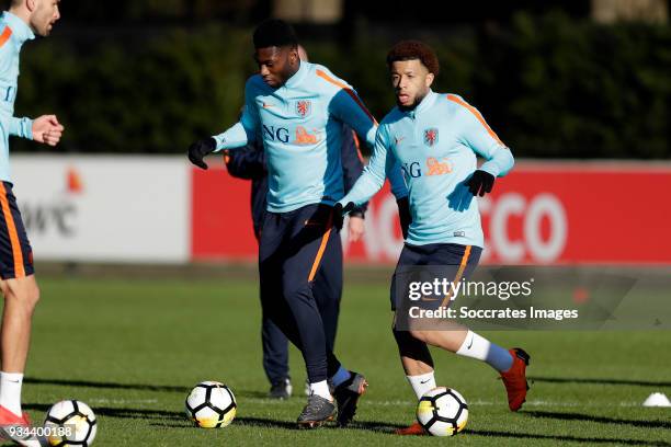 Timothy Fosu-Mensah of Holland, Tonny Vilhena of Holland during the Training Holland at the KNVB Campus on March 19, 2018 in Zeist Netherlands