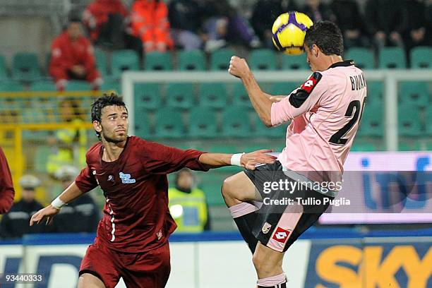 Igor Budan of Palermo scores his second goal during the Tim Cup match between Palermo and Reggina at Stadio Renzo Barbera on November 26, 2009 in...