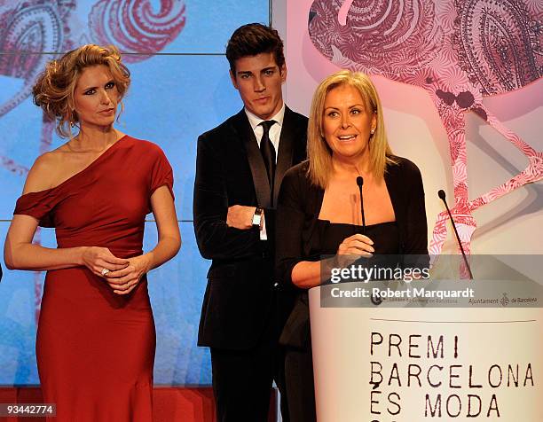 Rosa Clara of the Rosa Clara group receives an award for being an emerging international fashion company at the Barcelona es Moda Awards 2009 at the...