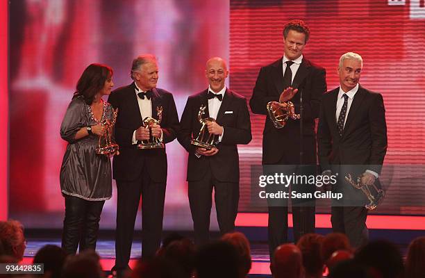 Winners of the honoury award 'Germans In Hollywood' Caroline Link, Michael Ballhaus, Oliver Hirschbiegel, Florian Henckel von Donnersmark and Roland...