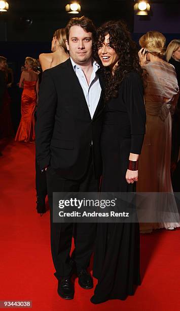 Actor Christian Ulmen and wife Huberta arrive to the Bambi Awards 2009 at the Metropolis Hall at the Filmpark Babelsberg on November 26, 2009 in...