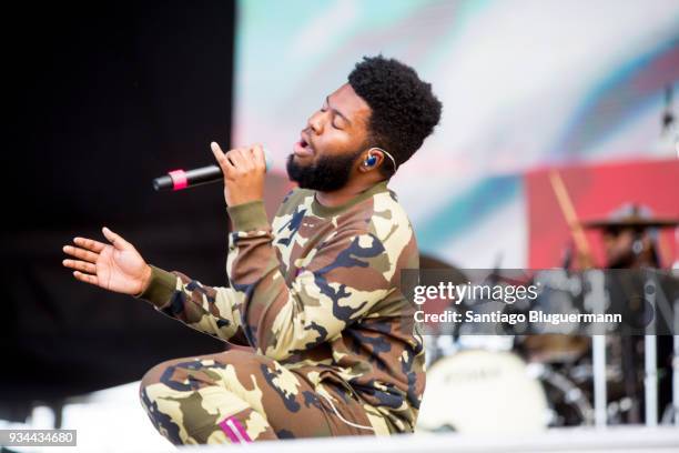 Khaled performs during day two of Lollapalooza Buenos Aires 2018 at Hipodromo de San Isidro on March 17, 2018 in Buenos Aires, Argentina.