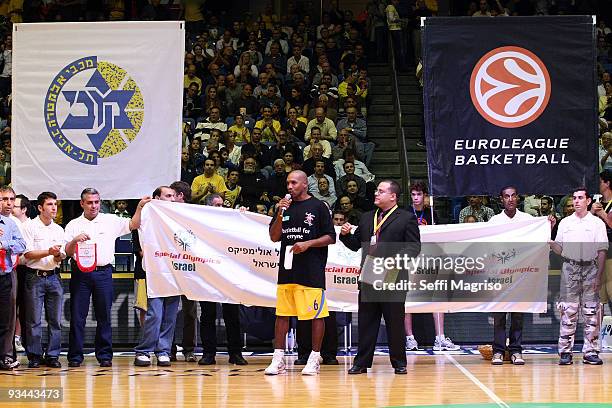 Special Olympics Ceremony during the Euroleague Basketball Regular Season 2009-2010 Game Day 5 between Maccabi Electra Tel Aviv vs Maroussi BC at...