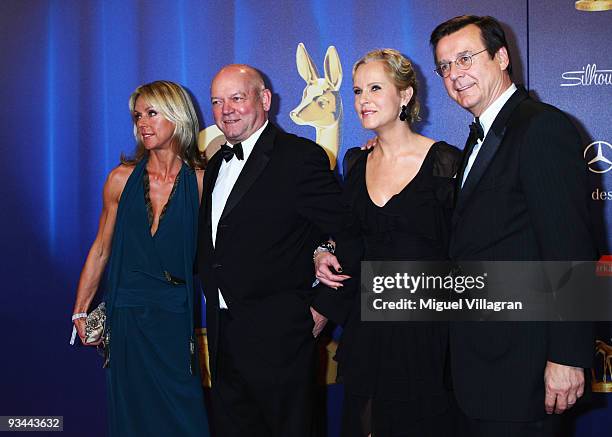 Joachim Hunold and guest , Katja Burkhard and Hans Mahr arrive to the Bambi Awards 2009 at the Metropolis Hall at the Filmpark Babelsberg on November...