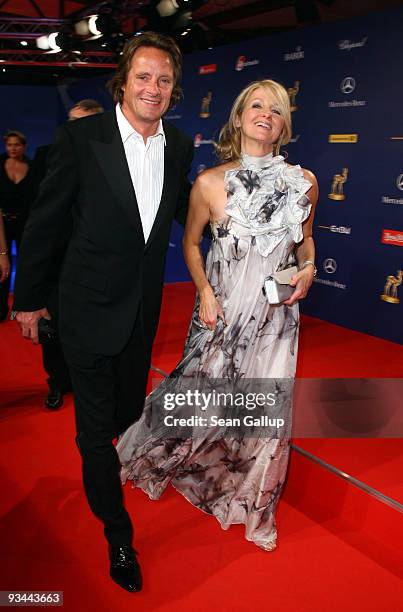 Frauke Ludowig and Kai Roeffen attend the Bambi Awards 2009 show at the Metropolis Hall at the Filmpark Babelsberg on November 26, 2009 in Potsdam,...