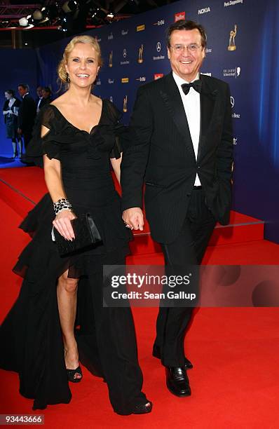 Katja Burkard and Hans Mahr attend the Bambi Awards 2009 show at the Metropolis Hall at the Filmpark Babelsberg on November 26, 2009 in Potsdam,...