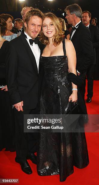 Thure Riefenstein and Patricia Lueger arrive to the Bambi Awards 2009 at the Metropolis Hall at the Filmpark Babelsberg on November 26, 2009 in...