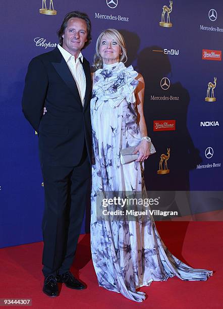 Frauke Ludowig and Kai Roeffen arrive to the Bambi Awards 2009 at the Metropolis Hall at the Filmpark Babelsberg on November 26, 2009 in Potsdam,...