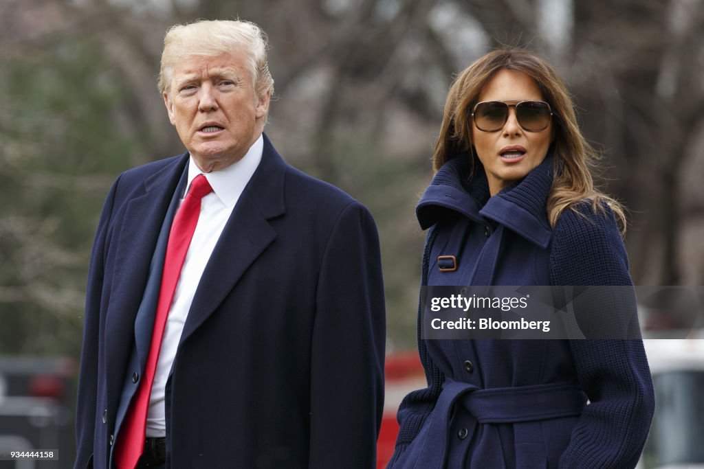 President Trump Departs The White House For Travel To New Hampshire