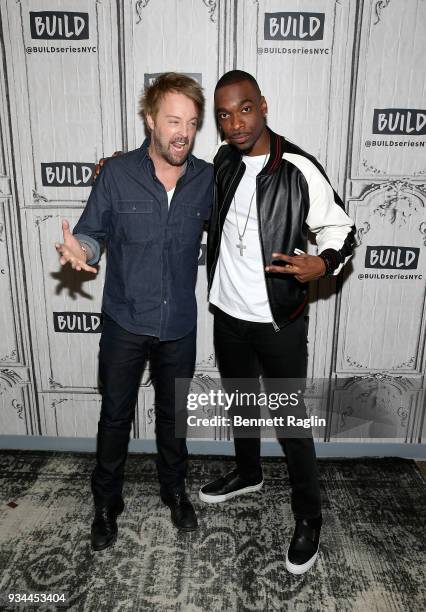 Actors Joshua Leonard and Jay Pharoah visit Build to discuss their movie "Unsane" on March 19, 2018 at Build Studio in New York City.