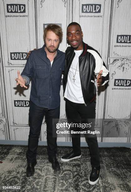 Actors Joshua Leonard and Jay Pharoah visit Build to discuss their movie "Unsane" on March 19, 2018 at Build Studio in New York City.