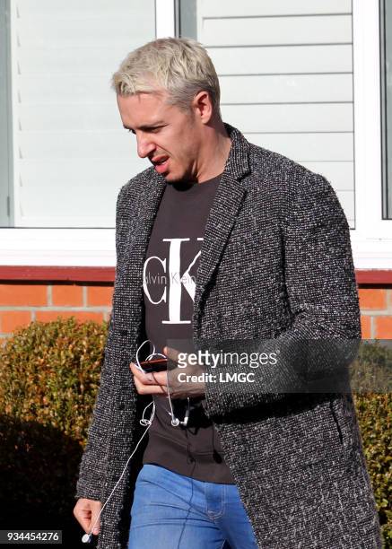 Publicist Simon Jones seen leaving Ant McPartlin's house in West London on March 19, 2018 in London, England.