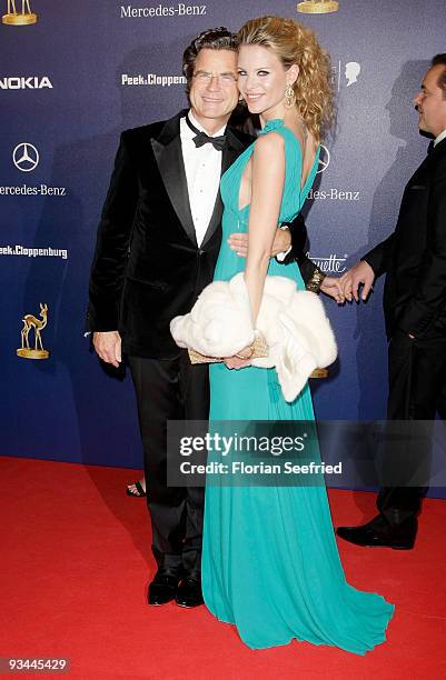 Florian Langenscheidt and Miriam Friedrich arrive for the Bambi Awards 2009 at the Metropolis hall at Filmpark Babelsberg on November 26, 2009 in...