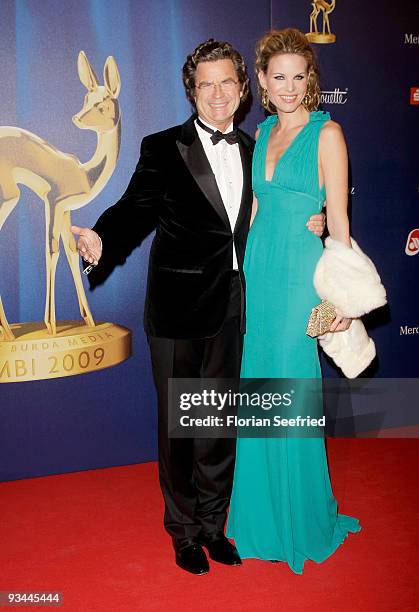 Florian Langenscheidt and Miriam Friedrich arrive for the Bambi Awards 2009 at the Metropolis hall at Filmpark Babelsberg on November 26, 2009 in...