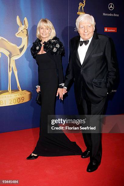 Gunther Sachs and wife Mirja Sachs arrive for the Bambi Awards 2009 at the Metropolis hall at Filmpark Babelsberg on November 26, 2009 in Potsdam,...