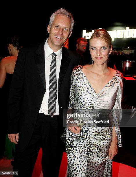 Marietta Slomka and Christof Lang attend the aftershow party of the Bambi Awards 2009 at Metropolis hall at Filmpark Babelsberg on November 26, 2009...