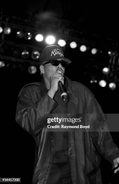 Rapper The D.O.C. Performs during the 'Straight Outta Compton' tour at the Mecca Arena in Milwaukee, Wisconsin in June 1989.