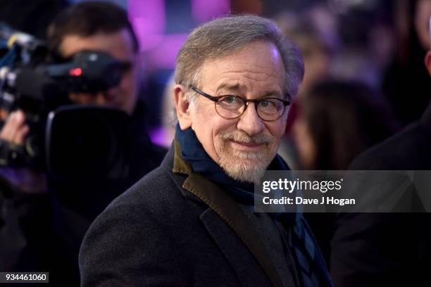 Director Steven Spielberg attends the European Premiere of 'Ready Player One' at Vue West End on March 19, 2018 in London, England.