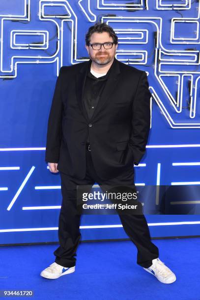 Author Ernest Cline attends the European Premiere of 'Ready Player One' at Vue West End on March 19, 2018 in London, England.