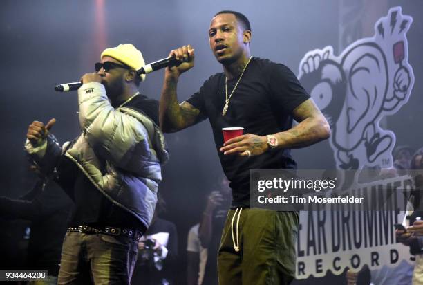 Mike Will Made It and Trouble perform during the SXSW Takeover Eardummers Takeover at ACL Live at the Moody Theatre during SXSW 2018 on March 16,...