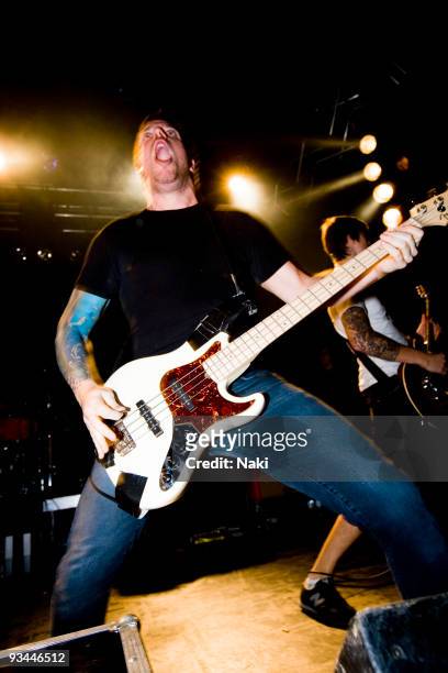 Grant Brandell of Underoath performs on stage at Estragon on April 15th, 2009 in Bolgna, Italy. During the 'Give It A Name' tour.