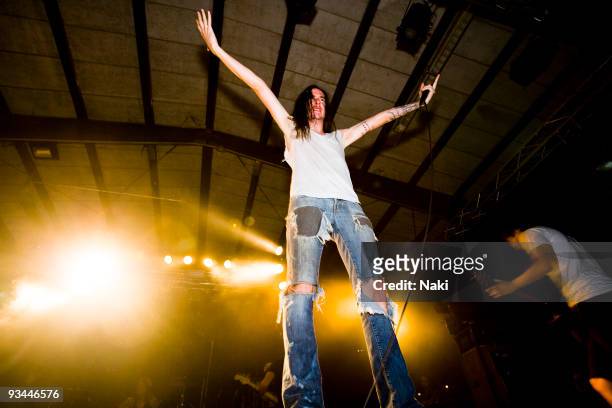 Spencer Chamberlain of Underoath performs on stage at Estragon on April 15th, 2009 in Bolgna, Italy. During the 'Give It A Name' tour.