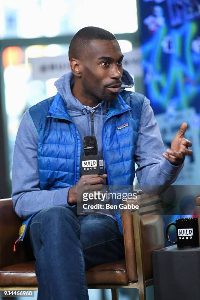 Activist Deray McKesson visits the Build Series to discuss NYC PodFest at Build Studio on March 19, 2018 in New York City.