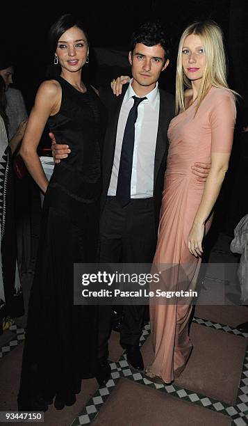 Miranda Kerr, Actor Orlando Bloom and Actress Gwyneth Paltrow attend the Mamounia hotel inauguration on November 26, 2009 in Marrakech, Morocco.