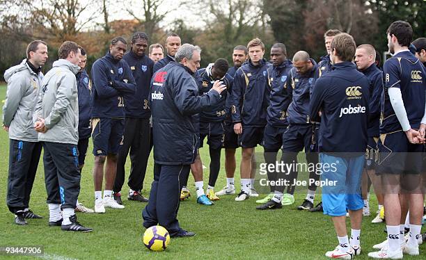 Avram Grant holds his first Portsmouth FC training session as Manager at their training ground on November 27, 2009 in Eastleigh, England.
